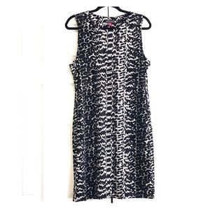 Vince Camuto Black and White Animal Print Dress XL